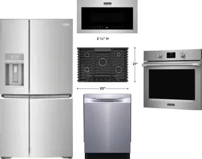 5 Piece Package Includes Refrigerator, Cooktop, Wall Oven, Microwave And Dishwasher