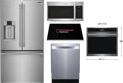 5 Piece Package Includes Refrigerator, Cooktop, Wall Oven, Microwave And Dishwasher