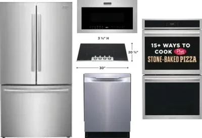 5 Piece Package Includes Refrigerator, Cooktop, Wall Oven, Microwave And Dishwasher
