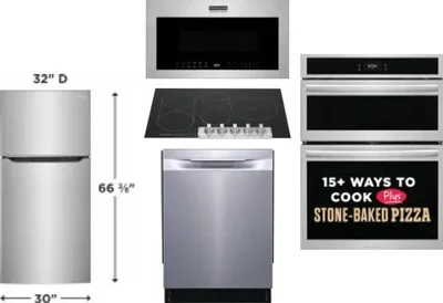 5 Piece Package Includes Refrigerator, Cooktop, Wall Oven, Microwave And Dishwasher