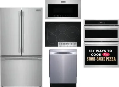 5 Piece Package Includes Refrigerator, Cooktop, Wall Oven, Microwave And Dishwasher