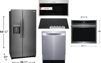 5 Piece Package Includes Refrigerator, Cooktop, Wall Oven, Microwave And Dishwasher