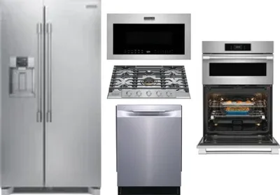 5 Piece Package Includes Refrigerator, Cooktop, Wall Oven, Microwave And Dishwasher