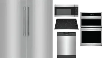 6 Piece Package Includes Refrigerator, Freezer, Cooktop, Wall Oven, Microwave And Dishwasher
