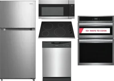 5 Piece Package Includes Refrigerator, Cooktop, Wall Oven, Microwave And Dishwasher