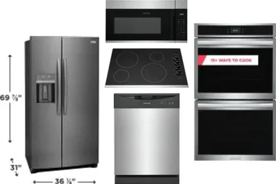 5 Piece Package Includes Refrigerator, Cooktop, Wall Oven, Microwave And Dishwasher