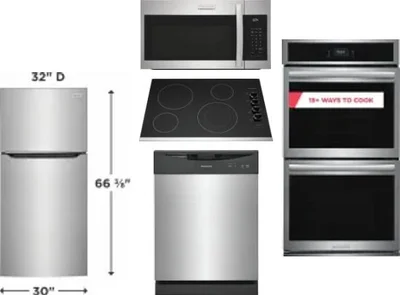 5 Piece Package Includes Refrigerator, Cooktop, Wall Oven, Microwave And Dishwasher