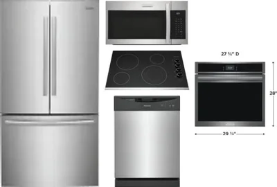 5 Piece Package Includes Refrigerator, Cooktop, Wall Oven, Microwave And Dishwasher