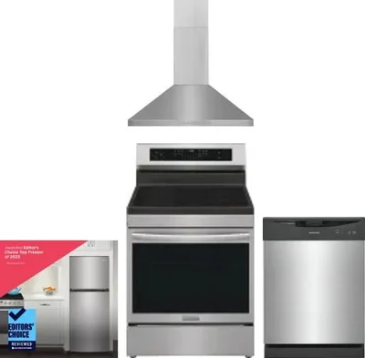 4 Piece Package Includes Refrigerator, Range, Hood And Dishwasher