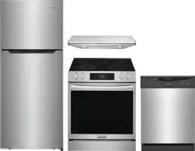 4 Piece Package Includes Refrigerator, Range, Hood And Dishwasher