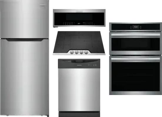 5 Piece Package Includes Refrigerator, Cooktop, Wall Oven, Microwave And Dishwasher