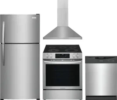 4 Piece Package Includes Refrigerator, Range, Hood And Dishwasher