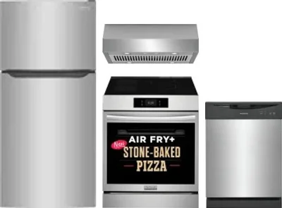 4 Piece Package Includes Refrigerator, Range, Hood And Dishwasher