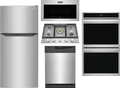 5 Piece Package Includes Refrigerator, Cooktop, Wall Oven, Microwave And Dishwasher
