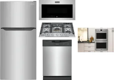 5 Piece Package Includes Refrigerator, Cooktop, Wall Oven, Microwave And Dishwasher