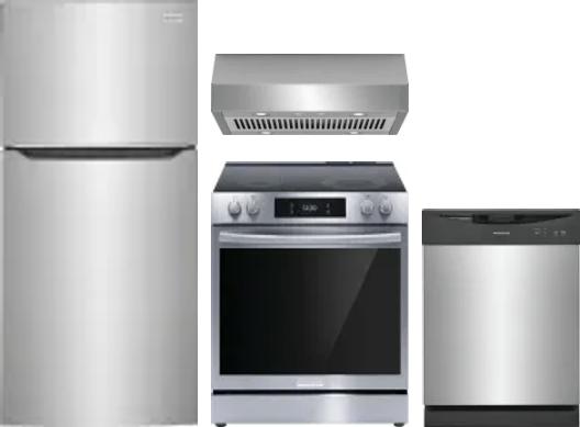 4 Piece Package Includes Refrigerator, Range, Hood And Dishwasher