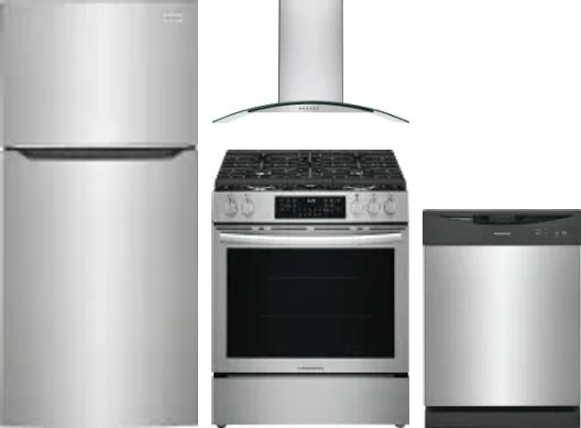 4 Piece Package Includes Refrigerator, Range, Hood And Dishwasher