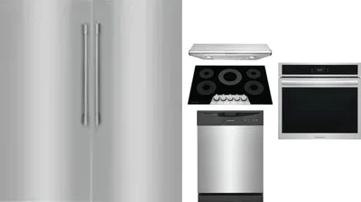6 Piece Package Includes Refrigerator, Freezer, Cooktop, Wall Oven, Hood And Dishwasher