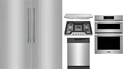 6 Piece Package Includes Refrigerator, Freezer, Cooktop, Wall Oven, Hood And Dishwasher