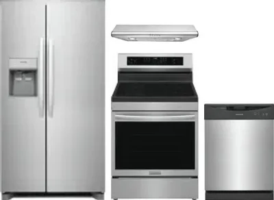 4 Piece Package Includes Refrigerator, Range, Hood And Dishwasher