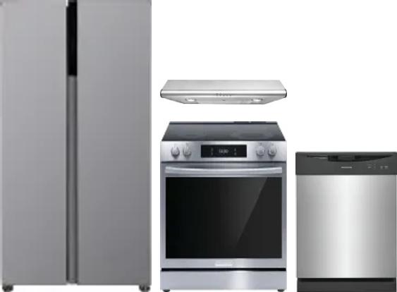 4 Piece Package Includes Refrigerator, Range, Hood And Dishwasher