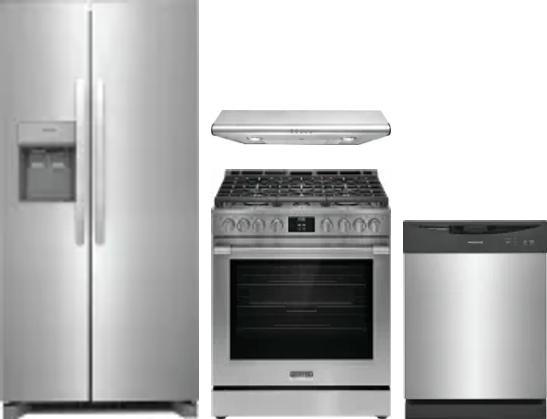 4 Piece Package Includes Refrigerator, Range, Hood And Dishwasher