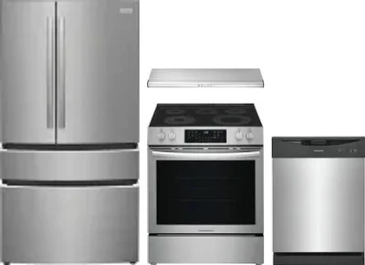 4 Piece Package Includes Refrigerator, Range, Hood And Dishwasher