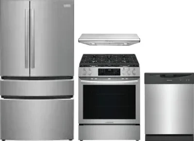 4 Piece Package Includes Refrigerator, Range, Hood And Dishwasher