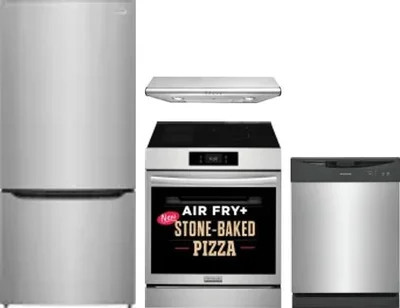 4 Piece Package Includes Refrigerator, Range, Hood And Dishwasher