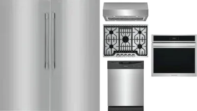 6 Piece Package Includes Refrigerator, Freezer, Cooktop, Wall Oven, Hood And Dishwasher