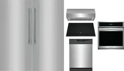 6 Piece Package Includes Refrigerator, Freezer, Cooktop, Wall Oven, Hood And Dishwasher