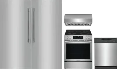 5 Piece Package Includes Refrigerator, Freezer, Range, Hood And Dishwasher
