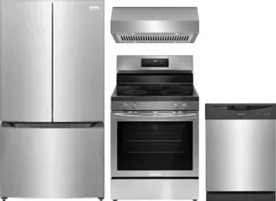 4 Piece Package Includes Refrigerator, Range, Hood And Dishwasher