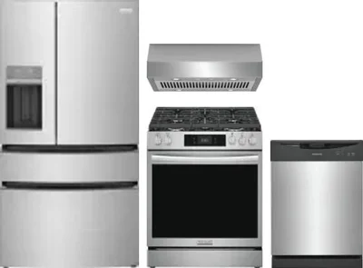 4 Piece Package Includes Refrigerator, Range, Hood And Dishwasher