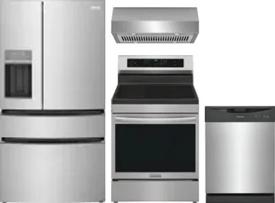 4 Piece Package Includes Refrigerator, Range, Hood And Dishwasher