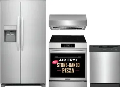 4 Piece Package Includes Refrigerator, Range, Hood And Dishwasher
