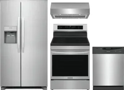 4 Piece Package Includes Refrigerator, Range, Hood And Dishwasher