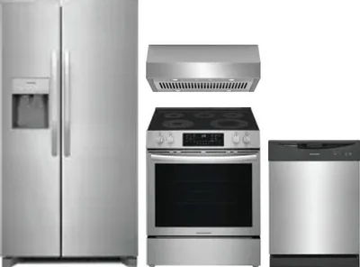 4 Piece Package Includes Refrigerator, Range, Hood And Dishwasher