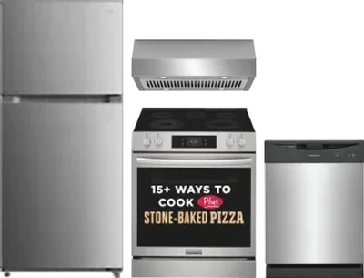 4 Piece Package Includes Refrigerator, Range, Hood And Dishwasher