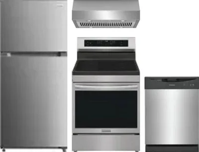 4 Piece Package Includes Refrigerator, Range, Hood And Dishwasher