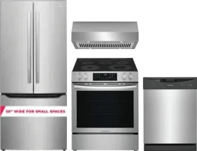 4 Piece Package Includes Refrigerator, Range, Hood And Dishwasher