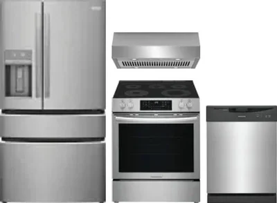 4 Piece Package Includes Refrigerator, Range, Hood And Dishwasher