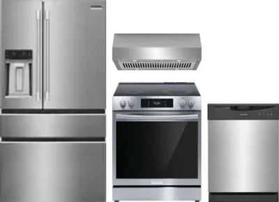 4 Piece Package Includes Refrigerator, Range, Hood And Dishwasher