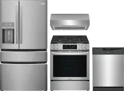 4 Piece Package Includes Refrigerator, Range, Hood And Dishwasher