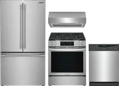 4 Piece Package Includes Refrigerator, Range, Hood And Dishwasher
