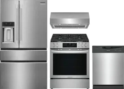 4 Piece Package Includes Refrigerator, Range, Hood And Dishwasher