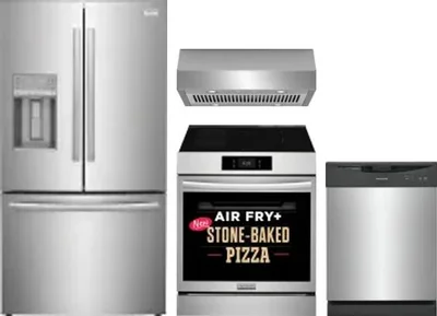 4 Piece Package Includes Refrigerator, Range, Hood And Dishwasher