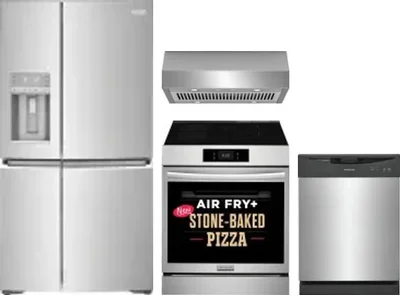 4 Piece Package Includes Refrigerator, Range, Hood And Dishwasher