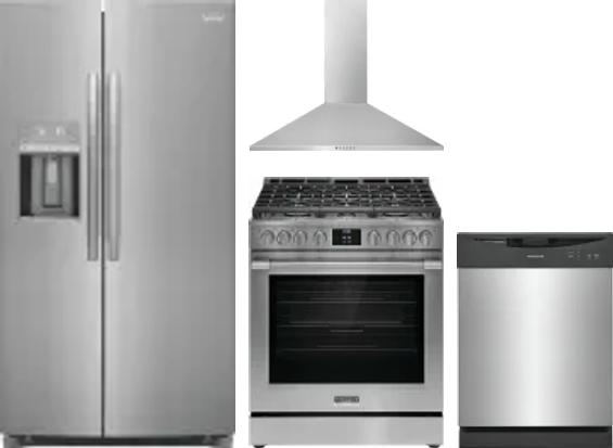 4 Piece Package Includes Refrigerator, Range, Hood And Dishwasher