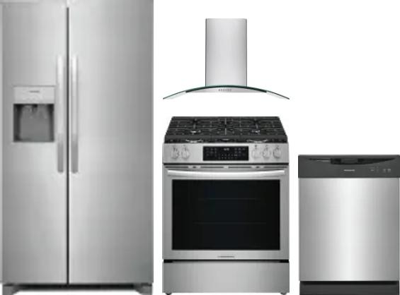 4 Piece Package Includes Refrigerator, Range, Hood And Dishwasher